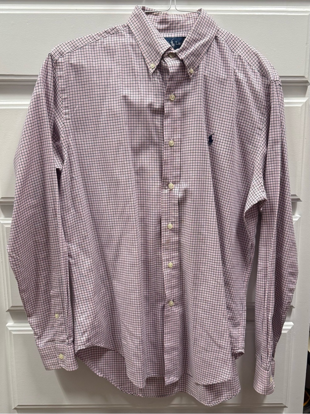 Ralph Lauren Pink and Blue Micro-Check Button-Down Shirt